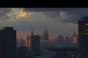 琥珀纪元横版封面，凝固在琥珀中的远古叶片纹理